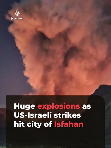 Witnesses have captured intense US-Israeli attacks on Isfahan, a city in Iran with a population of 2.3M, and home to the Badr military airbase. . Huge explosions and fires have lit up the night sky. #news