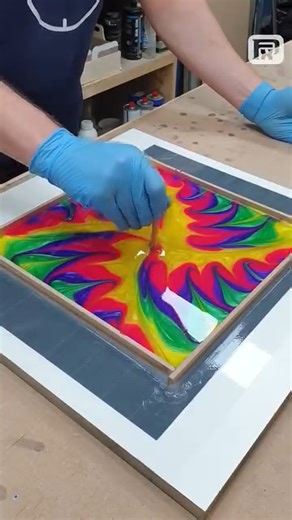 🌈 Color Explosion of Time ⏰🔥#FxPart #resinclock #epoxyresin #artclock | FxP art