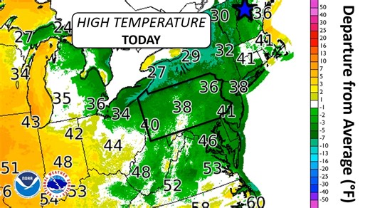 Friday and Saturday will be the warmest days of the next 7 as temperatures rise into the 40s and 50s. Temperatures will trend colder for Sunday - Tuesday, but a moderating trend will push temperatures into the 60s (and perhaps 70s) by the middle of March. #PAwx | US National Weather Service State College PA