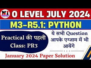 Class 1: O Level Python Practical questions | Python Practical Model Paper With Solution