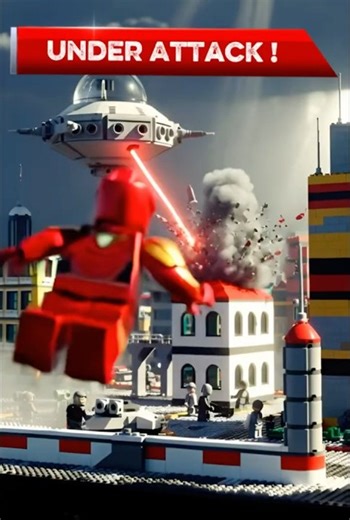 Alien Attack! Iron Man Saves Lego City 🚀