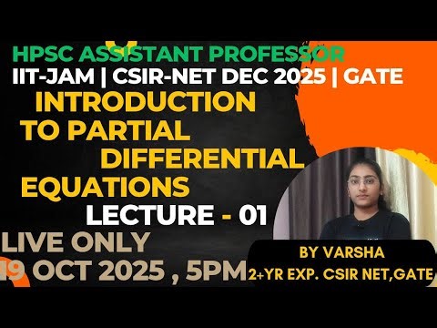 Introduction to Partial Differential Equation | PDE Lecture - 01 - Varsha Mam | CSIR NET | GATE