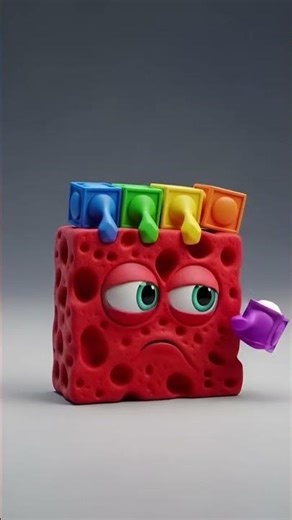 Gray Monster Changes Color! 😲🟦🟥🟩 | Satisfying Loop