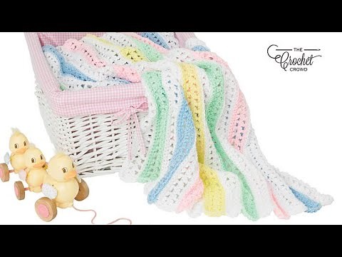 Crochet Easy Quick Stripe Baby Blanket