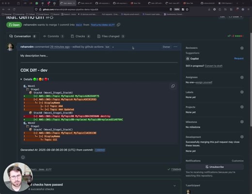 Visualizing CDK diffs on PRs with CDK Express Pipeline and GitHub Diff action | Rehan van der Merwe posted on the topic | LinkedIn