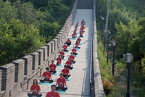 International Yoga Day: Indian, Chinese yoga enthusiasts practice poses at Great Wall