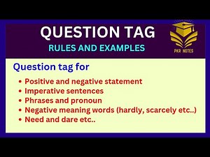 Question tag / Question tag Rules & Examples / ‪@PKRnotes‬ / #questiontag /