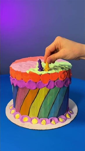 DIY Cake from a Box + Clay?! 😮🎂 Easy Rainbow Cake Craft # shorts #art