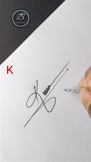 Sign your signature stylishly with letter K #shorts #signature #calligraphyart