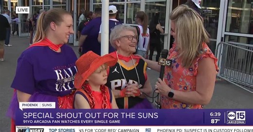 ABC15 helps Phoenix Suns surprise 91-year-old superfan