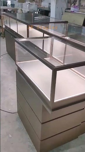Deluxe Stainless steel Jewelry display counter by Glass showcases #displaycounter #showcase