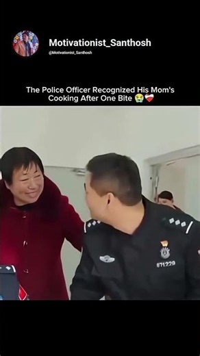The Police Officer Recognized His Mom's Cooking After One Bite 😭❤️‍🩹| #shorts #viral