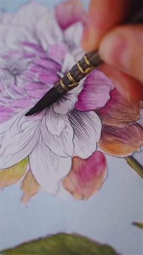 Summer Bloom Coloring 🌱 Relaxing Watercolor & Pencil