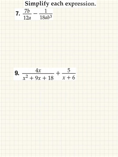 Algebra 2: Adding & Subtracting Rational Expressions