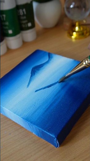 Painting a Mountain Reflection in Water/ Easy acrylic painting / Short