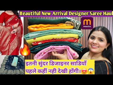 Meesho Huge Designer Saree Haul 😍 New Arrivals | Handwork Sarees💃 Wedding & Partywear | Meesho haul