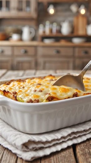 Cheesy Cabbage Beef Bake 🥬🧀