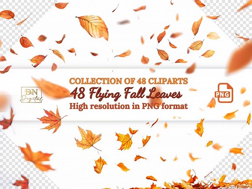 48 Flying Fall Leaves Overlays/clipart Collection • Autumn Leaves Clip Art • Realistic Falling Leaves Transparent Background Photo Overlays - Etsy