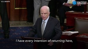 47K views · 904 reactions | In an emotional speech, Senator John McCain thanked his fellow senators for their support after he was diagnosed with cancer, and says he plans to return after treating his illness. | USA TODAY | Facebook