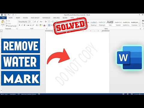 How to Remove any Watermark in Word Document | Solved