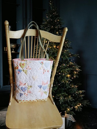 Handmade Reversible Patchwork Tote Bag: Pink and White Quilted Market Bag - Etsy