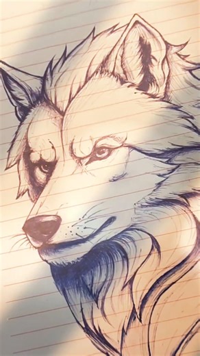 Majestic Wolf Art on Notebook 🐺📒#shorts #drawing #wolf