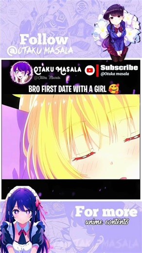 Bro first date with a girl 🥰 || #anime #noads
