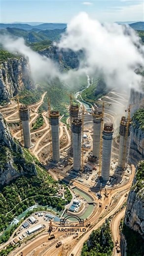 INSANE Time Lapse Constructing a Mega Bridge Above the Clouds ☁️🌉 | ArchBuild Studio
