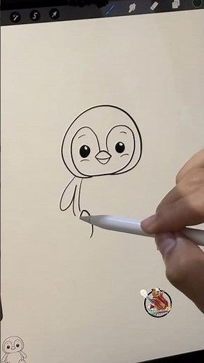 Forma fácil de dibujar un pingüino. #dibujos #tutorial