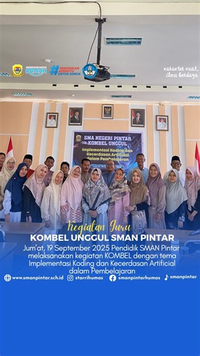 StarriHumas | 𝑲𝒆𝒈𝒊𝒂𝒕𝒂𝒏 𝑮𝒖𝒓𝒖 Jum’at, 19 September 2025 Pendidik SMAN Pintar melaksanakan kegiatan KOMBEL dengan tema Implementasi Koding dan Kecerdasan... | Instagram