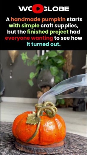 Creative artist crafts a handmade pumpkin incense burner from polymer clay