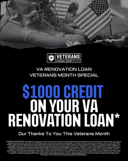 Veterans Month Special for VA Renovation Loans