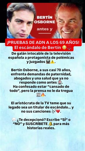 ¡PRUEBAS DE ADN A LOS 69 AÑOS! El escándalo de Bertín 😳⚖️ #youtubeshorts #famosos #noticias #amor