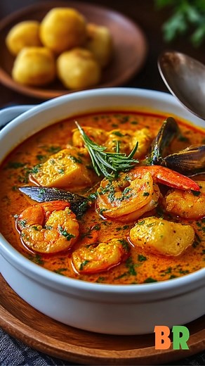 Fish Curry Soup and Seafood 🐟🍤 A fragrant, velvety seafood soup where tender white fish, shrimp, and mussels simmer gently in a creamy curry-laced coconut broth, offering layered aromatics and balanced heat worthy of a professional kitchen. Ingredients: 10.5 ounces white fish fillets, cut into pieces (about 300 g) 7 ounces peeled shrimp (about 200 g) 7 ounces mussels or squid, optional (about 200 g) 1 onion, finely sliced 2 garlic cloves, minced 1 piece fresh ginger (about 1 inch), grated 1 ta