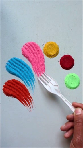 6 Petal Rangoli Tutorial – Super Easy! 🌺 #dialyrangoli #shortsvideo