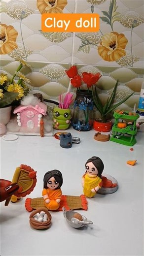 DIY clay doll.#shorts #claycrafts.