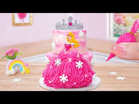 Princess Disney Aurora Cake❤️Beautiful Miniature Princess Cake Decorating Recipe ✨Best of Mini Cakes