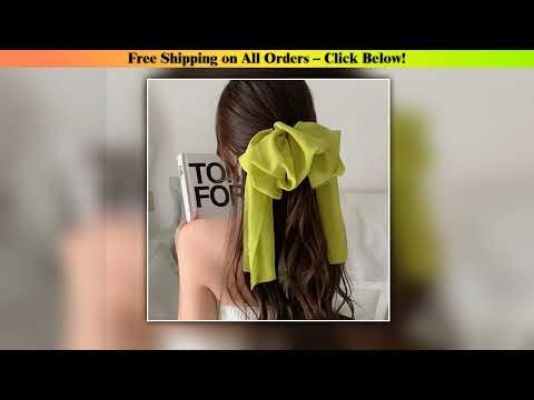 Chiffon Multilayer Large Barrette Bow Hairpin For Female Streamer Fairy Back Head Ponytail Spring C