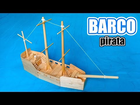 BARCO PIRATA hecho con palitos de helado
