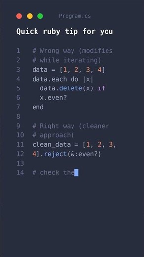 A better way to write ruby 🚀 #rubytips #ruby #programming