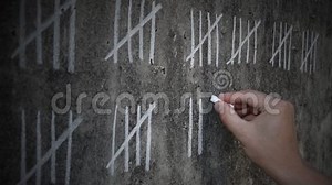 Counting Days in Prison stock video. Video of serve - 100918847