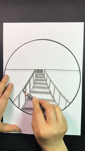 Easy Charcoal Landscape Drawing | 简单几笔画风景 #Shorts