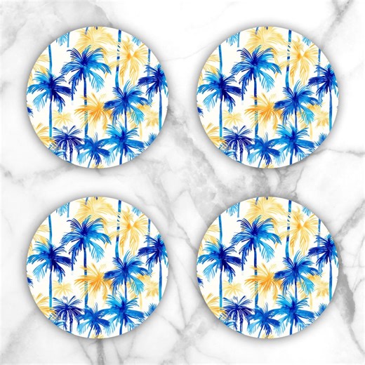 Exotic Palm Trees Coaster, Digital PNG File, Instant Download, Sublimation Design, Printable Coaster Template, Home Decor, Free Designs - Etsy