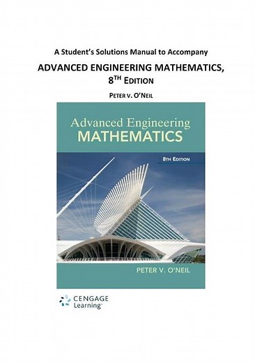Solutions Manual For Advanced Engineering MathemATIcs 8th Edition By Peter V Oneil