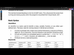 Program Structure & Basic Input & Output || VB.Net