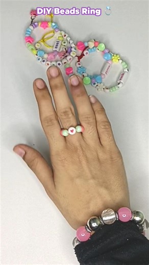 Diy Beads Ring 💍 Idea 💡|easy diy 🤗#diy #viral #shorts #handmade