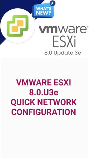 VMware ESXi 8.0 U3e – Fast Network Setup Tutorial #shorts #tutorial #esxi #virtualization