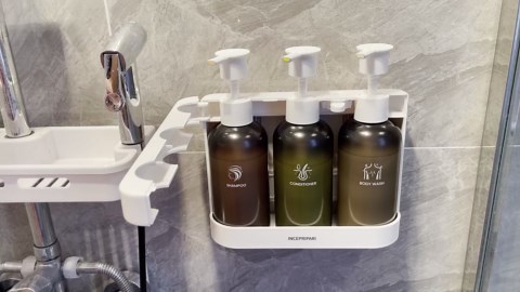 Shower Soap Dispenser Wall Mounted, Shower Dispenser 3 Chamber No Drill, Shampoo and Conditioner Dispenser for Bathroom Hotel, Shower Shampoo Dispenser 3 Chamber, White