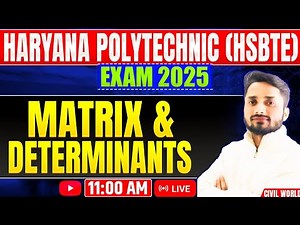 Matrix & Determinants Lecture ll Polytechnic Important