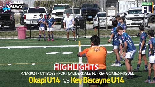 HIGHLIGHTS | Okapi U14 vs Key Biscayne U14 | 4/13/2024 Okapi U14 (38) vs Key Biscayne U14 (8) 4/13/2024 | FYRU U14 Boys Referee: Jose Gomez-Miguel Mills Pond Park (FTL) | Fort Lauderdale, FL. A Rugby in Florida Production (www.rugbyfl.com) YouTube Channel: www.rugbyfl.com/YouTube © Rugby in Florida - Rugbyfl.com | Rugby in Florida - USA